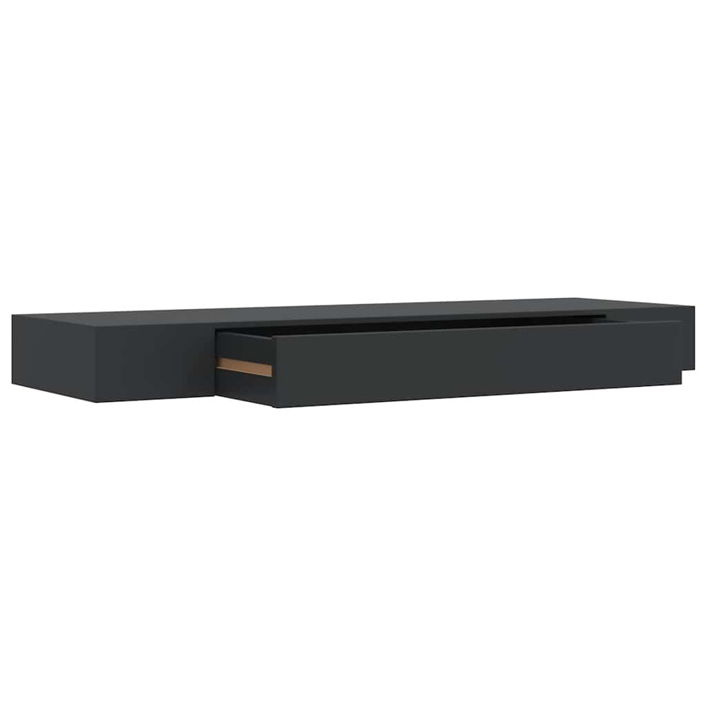 Wandschap met lade zwevend 80x25x8 cm zwart is nu te koop bij PeponiXL, paradijselijk wonen!