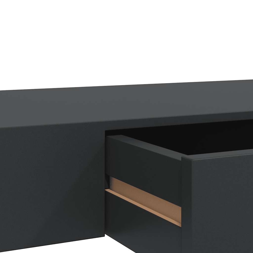 Wandschap met lade zwevend 80x25x8 cm zwart is nu te koop bij PeponiXL, paradijselijk wonen!