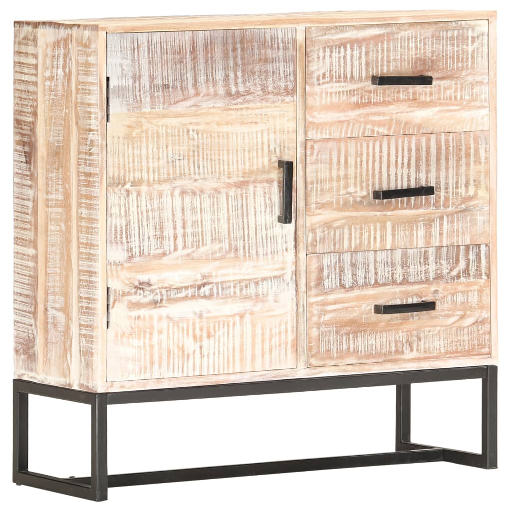 Dressoir 73x30x75 cm massief acaciahout wit is nu te koop bij PeponiXL, paradijselijk wonen!
