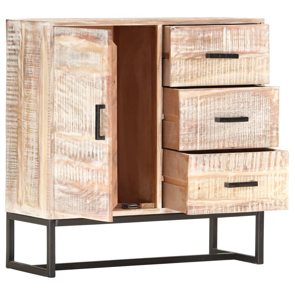 Dressoir 73x30x75 cm massief acaciahout wit is nu te koop bij PeponiXL, paradijselijk wonen!