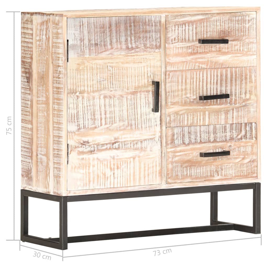 Dressoir 73x30x75 cm massief acaciahout wit is nu te koop bij PeponiXL, paradijselijk wonen!