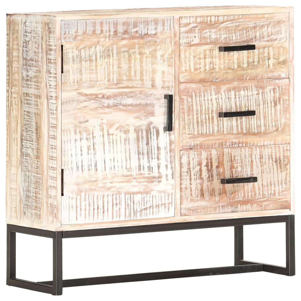 Dressoir 73x30x75 cm massief acaciahout wit is nu te koop bij PeponiXL, paradijselijk wonen!