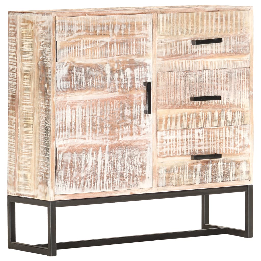 Dressoir 73x30x75 cm massief acaciahout wit is nu te koop bij PeponiXL, paradijselijk wonen!