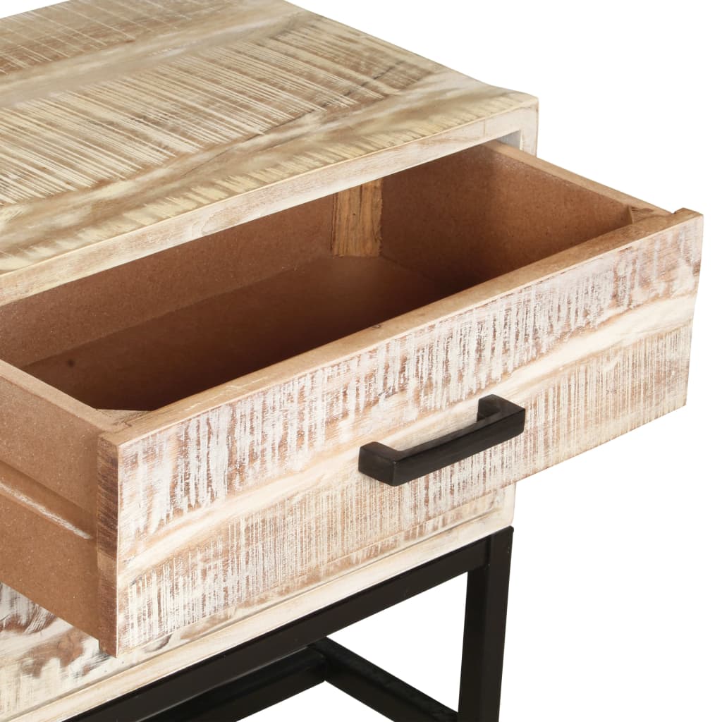 Tv-meubel 140x30x45 cm massief acaciahout wit is nu te koop bij PeponiXL, paradijselijk wonen!