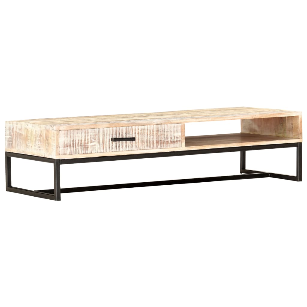 Salontafel 117x50x30 cm massief acaciahout wit is nu te koop bij PeponiXL, paradijselijk wonen!