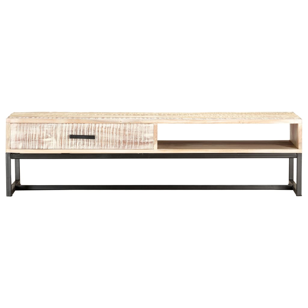 Salontafel 117x50x30 cm massief acaciahout wit is nu te koop bij PeponiXL, paradijselijk wonen!
