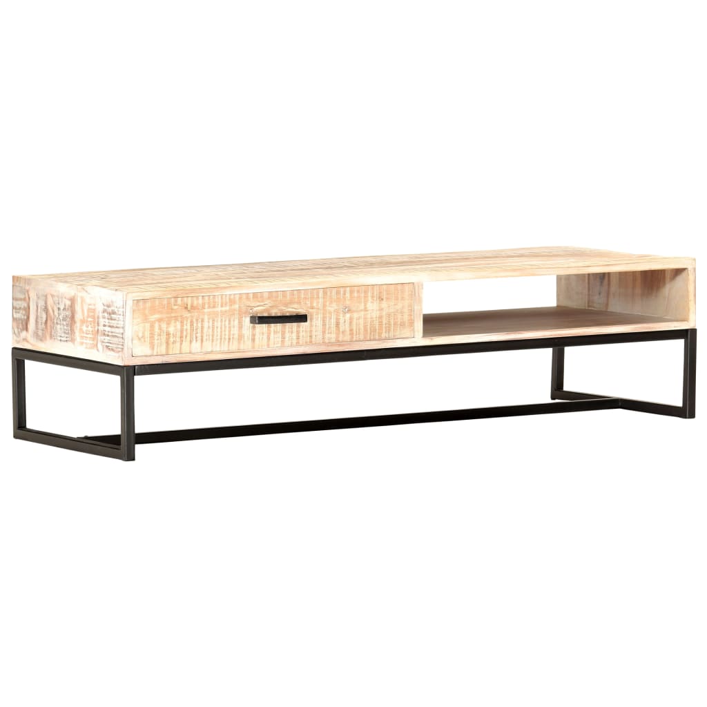 Salontafel 117x50x30 cm massief acaciahout wit is nu te koop bij PeponiXL, paradijselijk wonen!