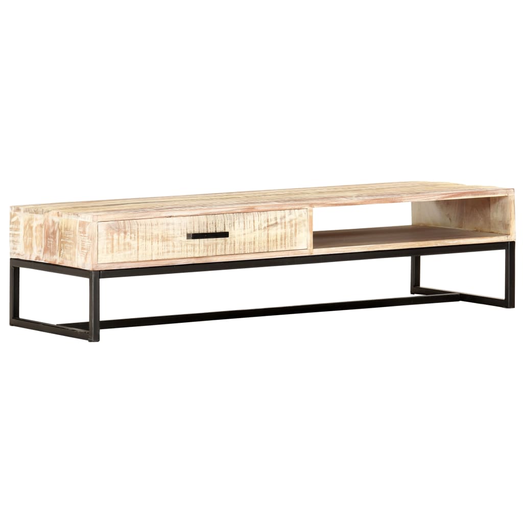 Salontafel 117x50x30 cm massief acaciahout wit is nu te koop bij PeponiXL, paradijselijk wonen!