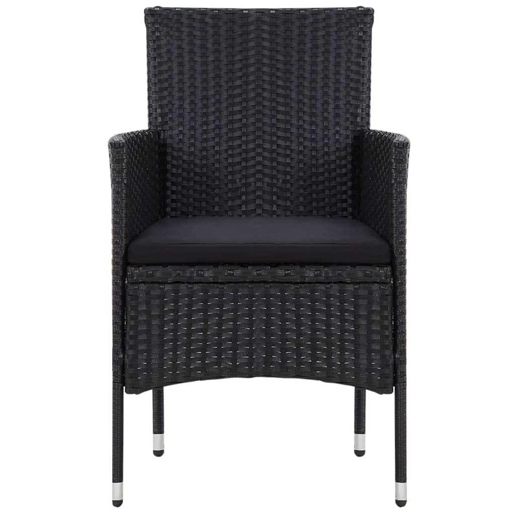 4-delige Loungeset met kussens poly rattan zwart is nu te koop bij PeponiXL, paradijselijk wonen!