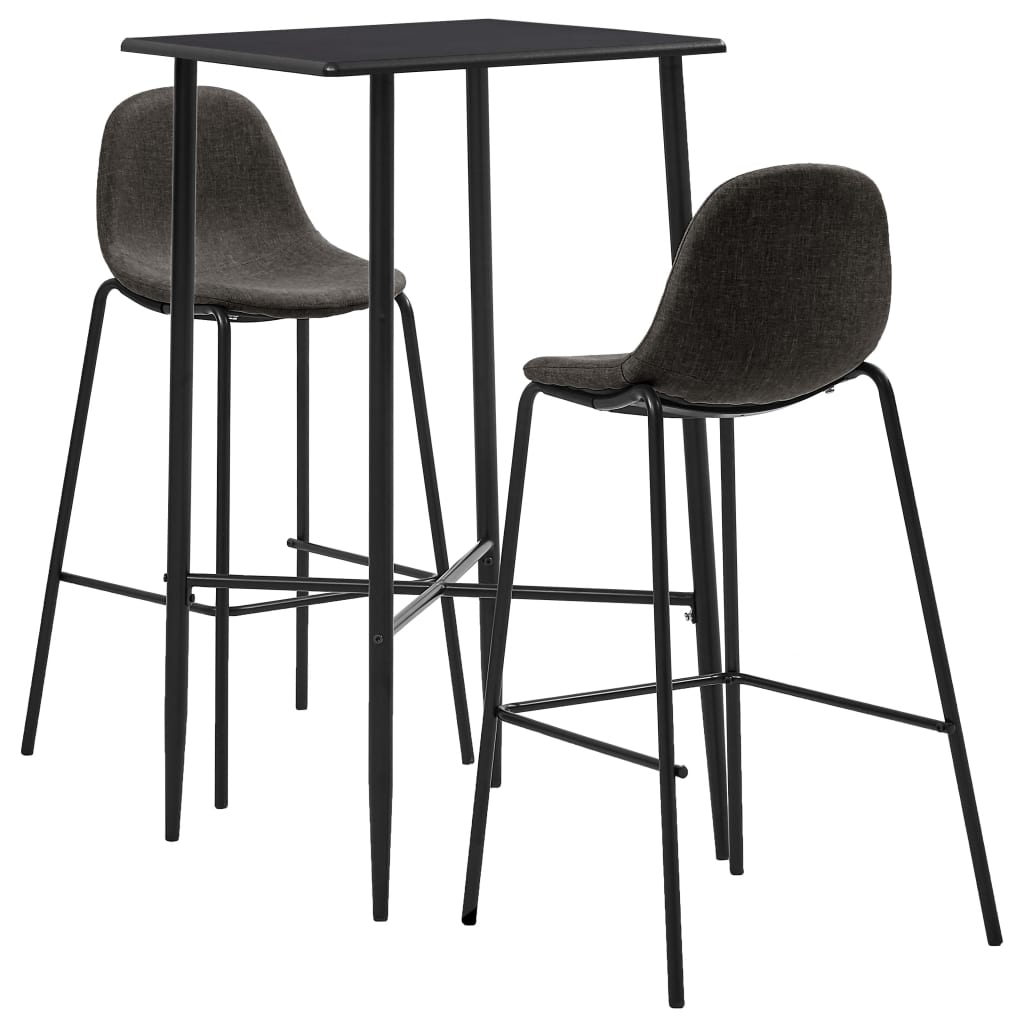 3-delige Barset stof donkergrijs is nu te koop bij PeponiXL, paradijselijk wonen!