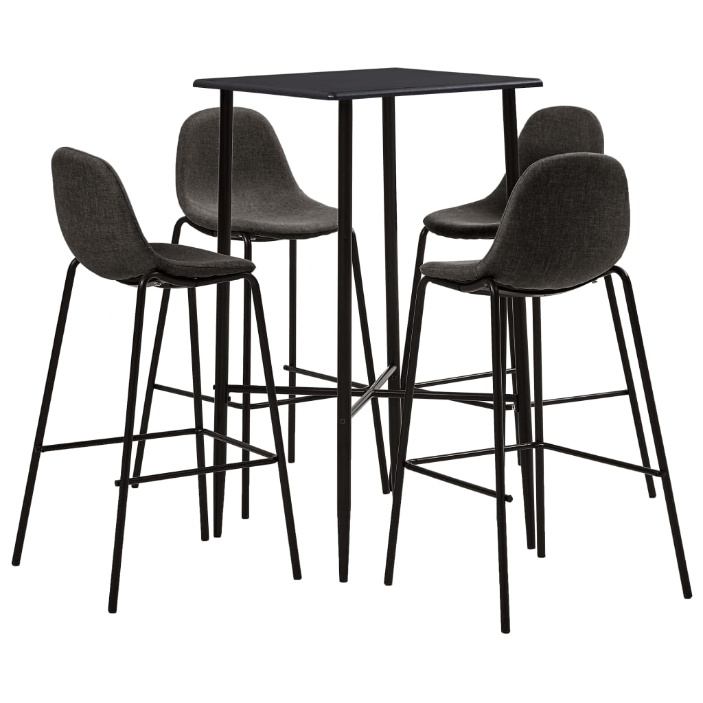 5-delige Barset stof donkergrijs is nu te koop bij PeponiXL, paradijselijk wonen!