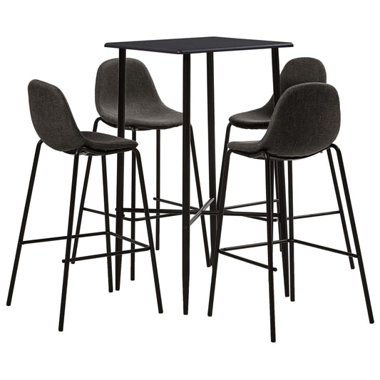 5-delige Barset stof donkergrijs is nu te koop bij PeponiXL, paradijselijk wonen!