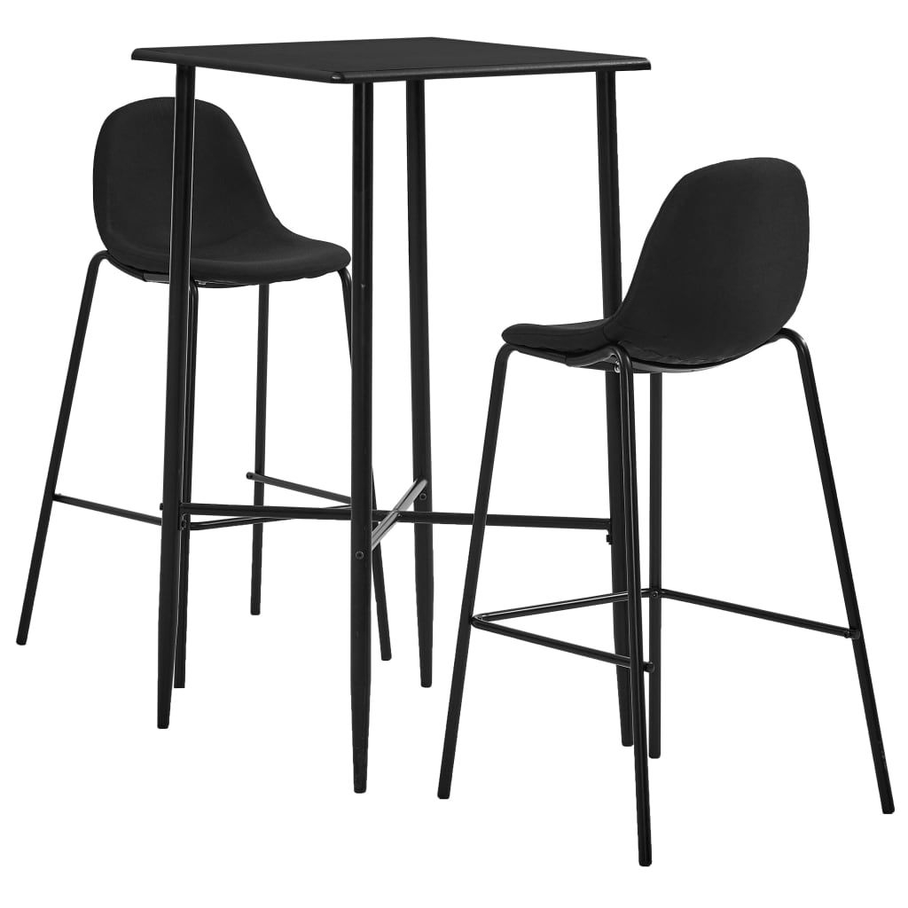 3-delige Barset stof zwart is nu te koop bij PeponiXL, paradijselijk wonen!