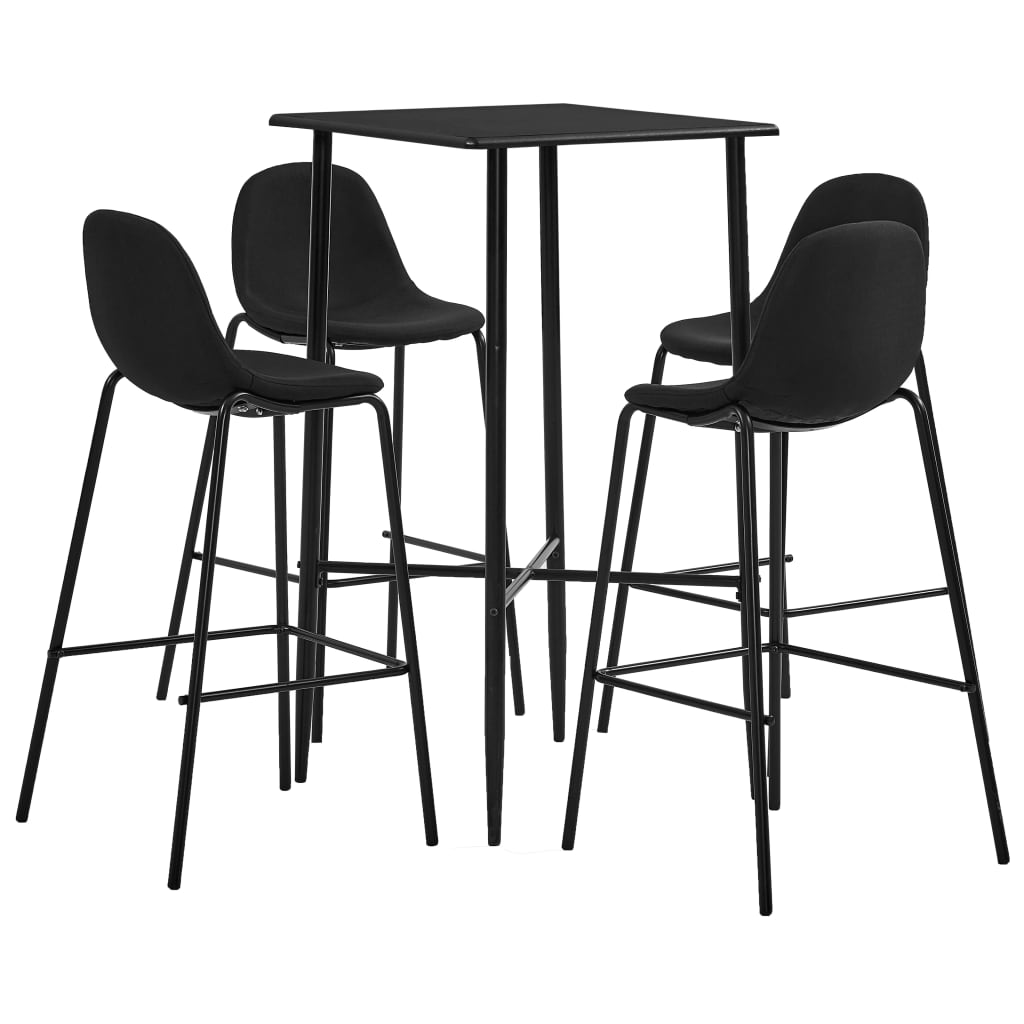 5-delige Barset stof zwart is nu te koop bij PeponiXL, paradijselijk wonen!