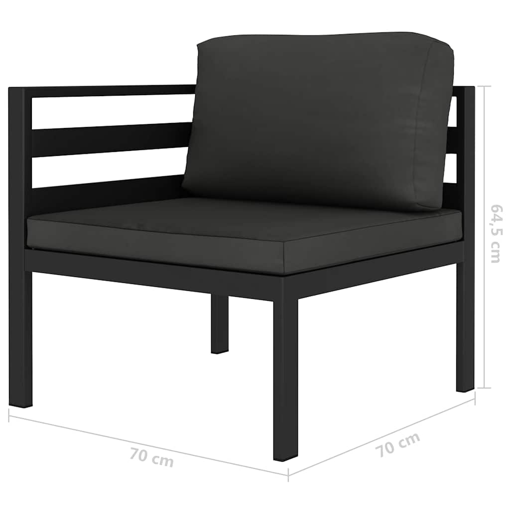 6-delige Loungeset met kussens aluminium antraciet is nu te koop bij PeponiXL, paradijselijk wonen!