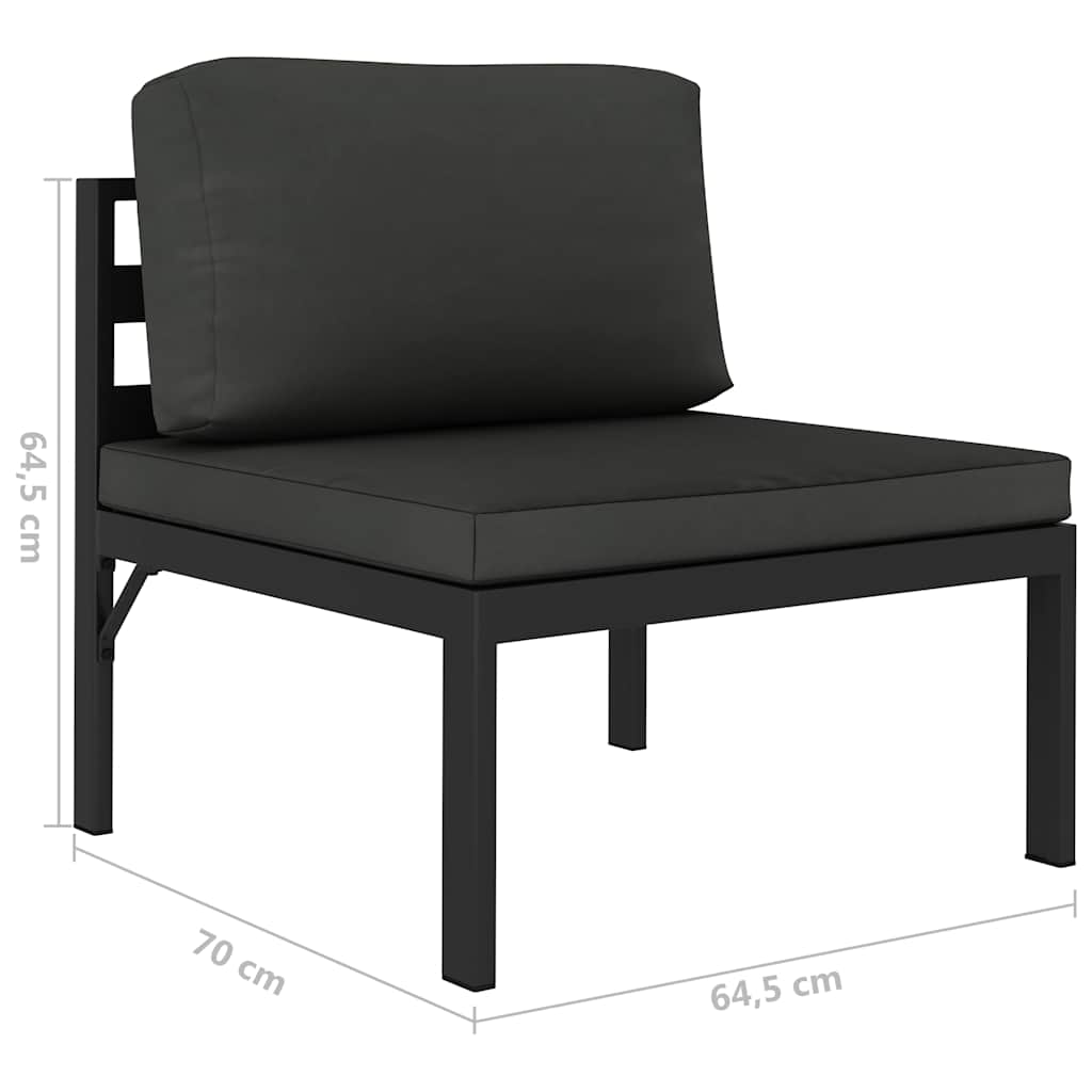 6-delige Loungeset met kussens aluminium antraciet is nu te koop bij PeponiXL, paradijselijk wonen!