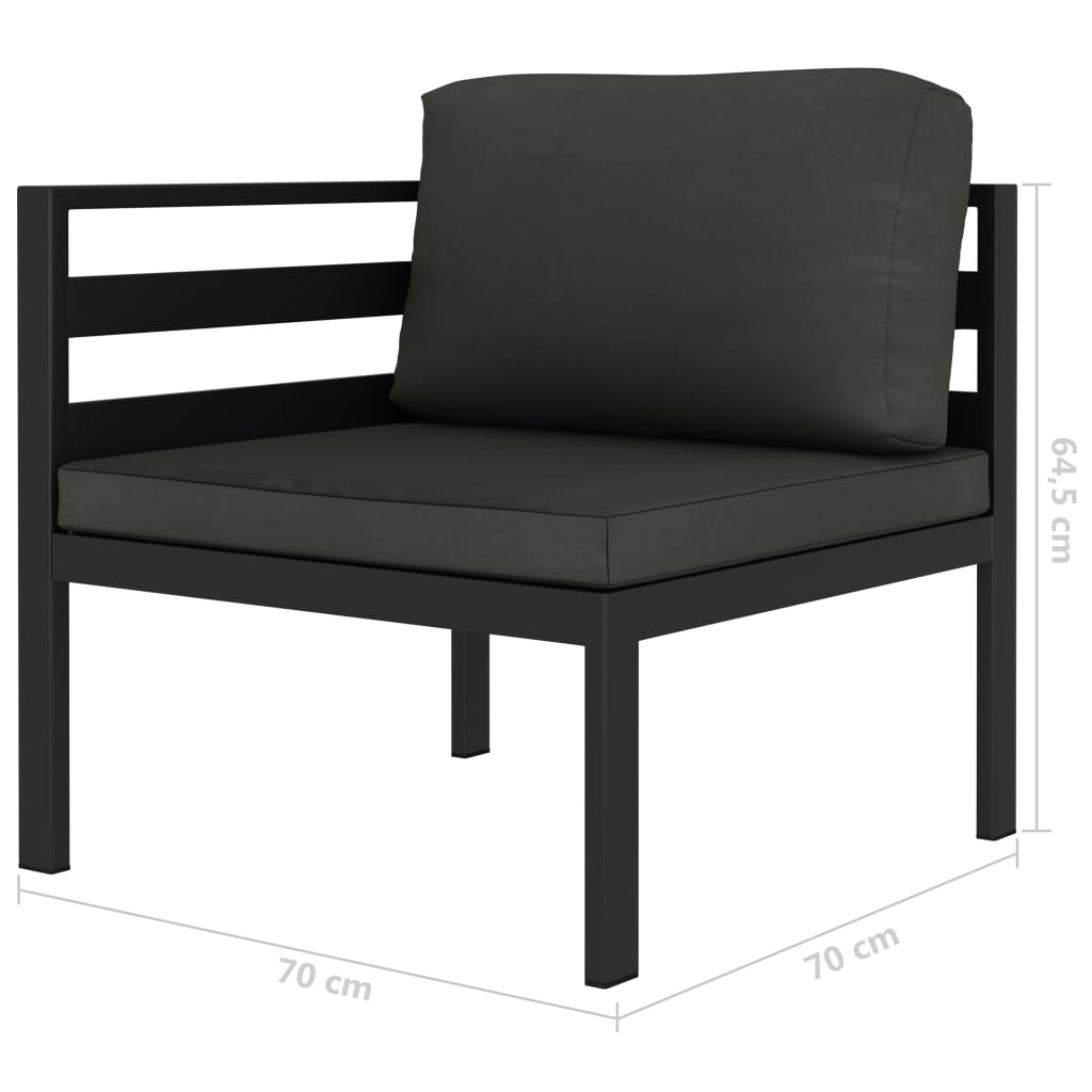 4-delige Loungeset met kussens aluminium antraciet is nu te koop bij PeponiXL, paradijselijk wonen!