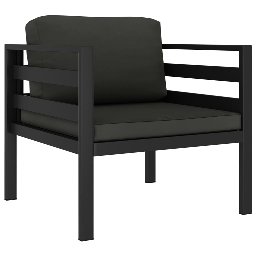 6-delige Loungeset met kussens aluminium antraciet is nu te koop bij PeponiXL, paradijselijk wonen!
