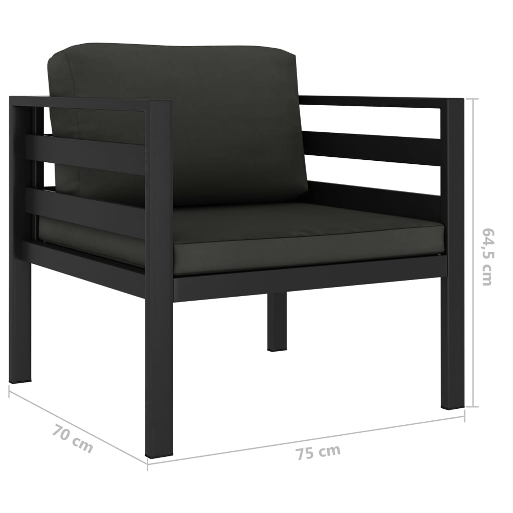 6-delige Loungeset met kussens aluminium antraciet is nu te koop bij PeponiXL, paradijselijk wonen!
