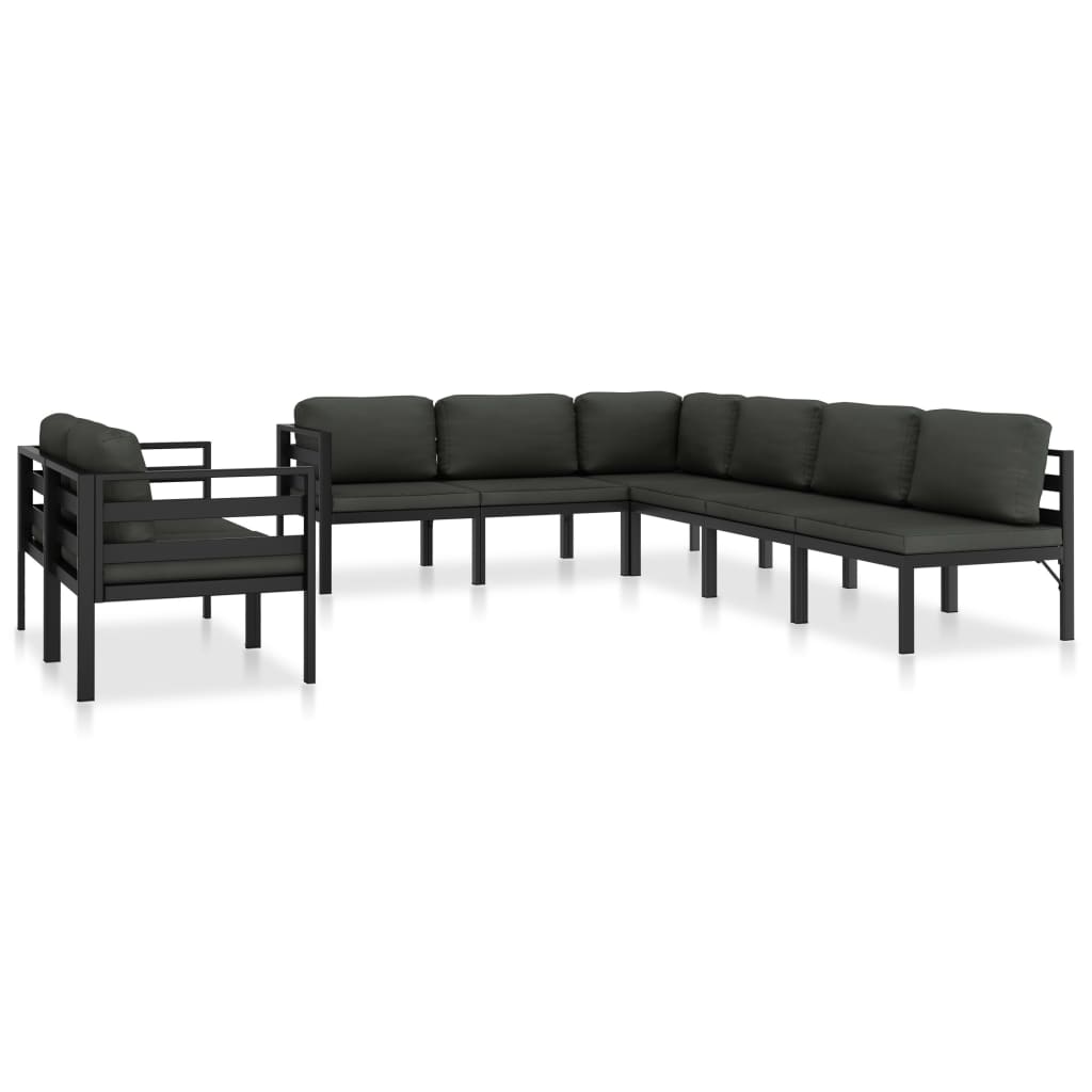 8-delige Loungeset met kussens aluminium antraciet is nu te koop bij PeponiXL, paradijselijk wonen!