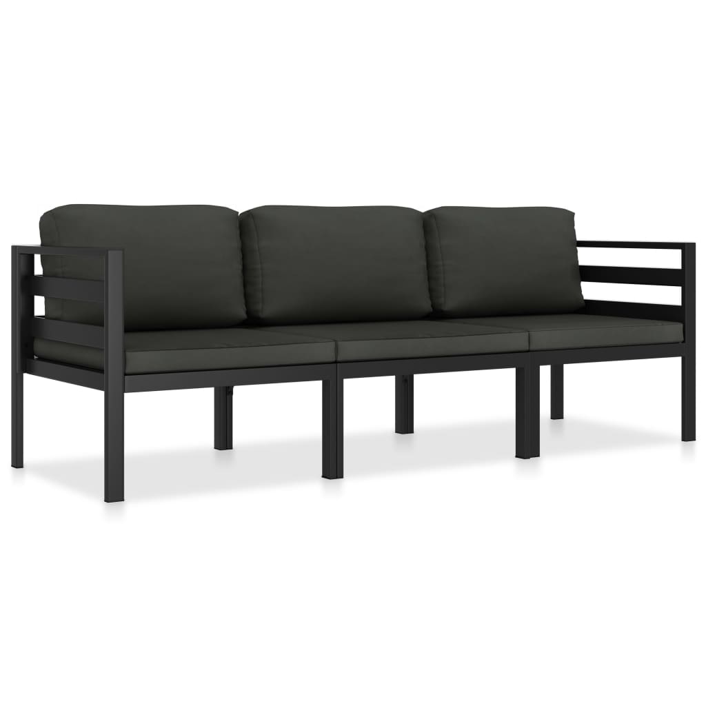 3-delige Loungeset met kussens aluminium antraciet is nu te koop bij PeponiXL, paradijselijk wonen!