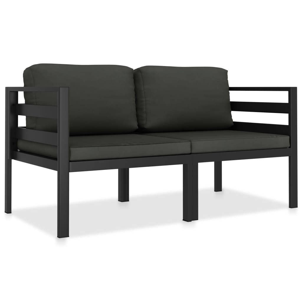 2-delige Loungeset met kussens aluminium antraciet is nu te koop bij PeponiXL, paradijselijk wonen!