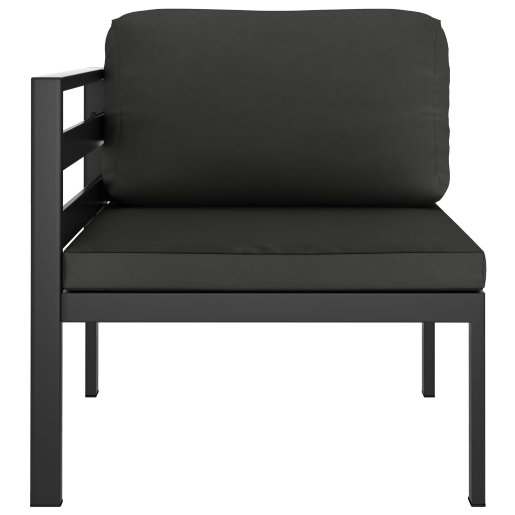 Hoekbank sectioneel 1 st met kussens aluminium antracietkleurig is nu te koop bij PeponiXL, paradijselijk wonen!
