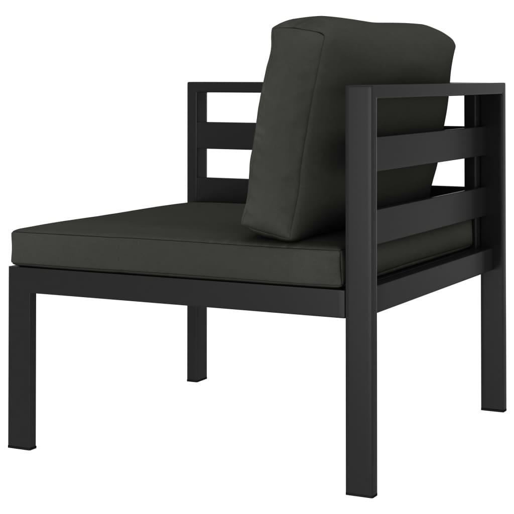 Hoekbank sectioneel 1 st met kussens aluminium antracietkleurig is nu te koop bij PeponiXL, paradijselijk wonen!