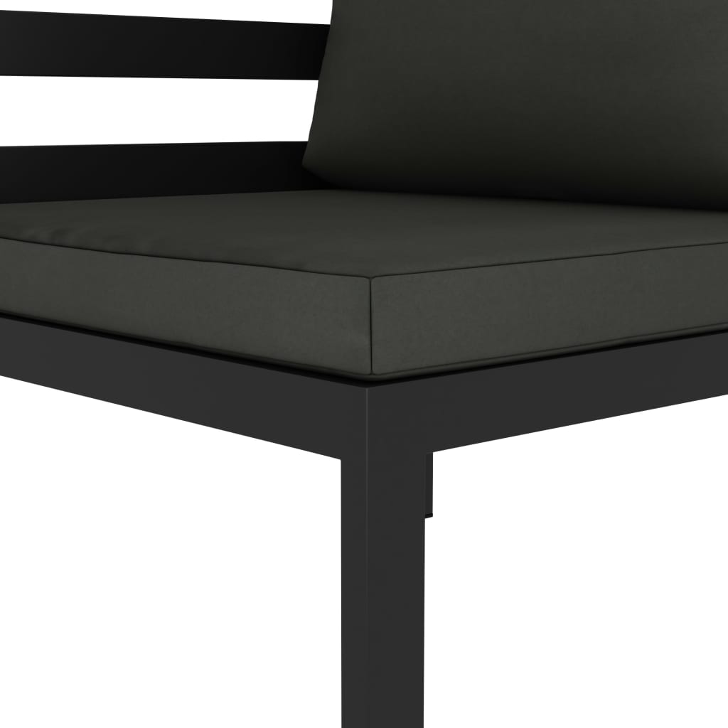 Hoekbank sectioneel 1 st met kussens aluminium antracietkleurig is nu te koop bij PeponiXL, paradijselijk wonen!