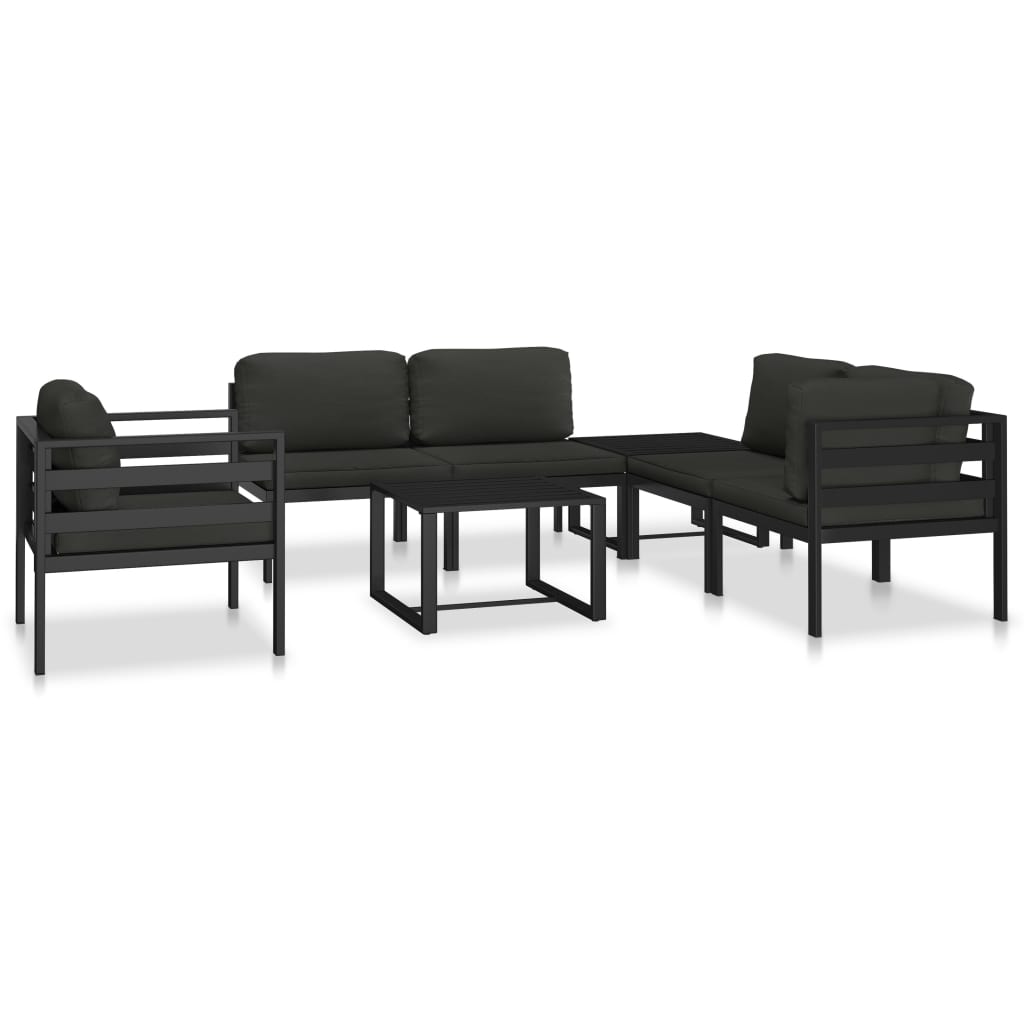 Hoekbank sectioneel 1 st met kussens aluminium antracietkleurig is nu te koop bij PeponiXL, paradijselijk wonen!