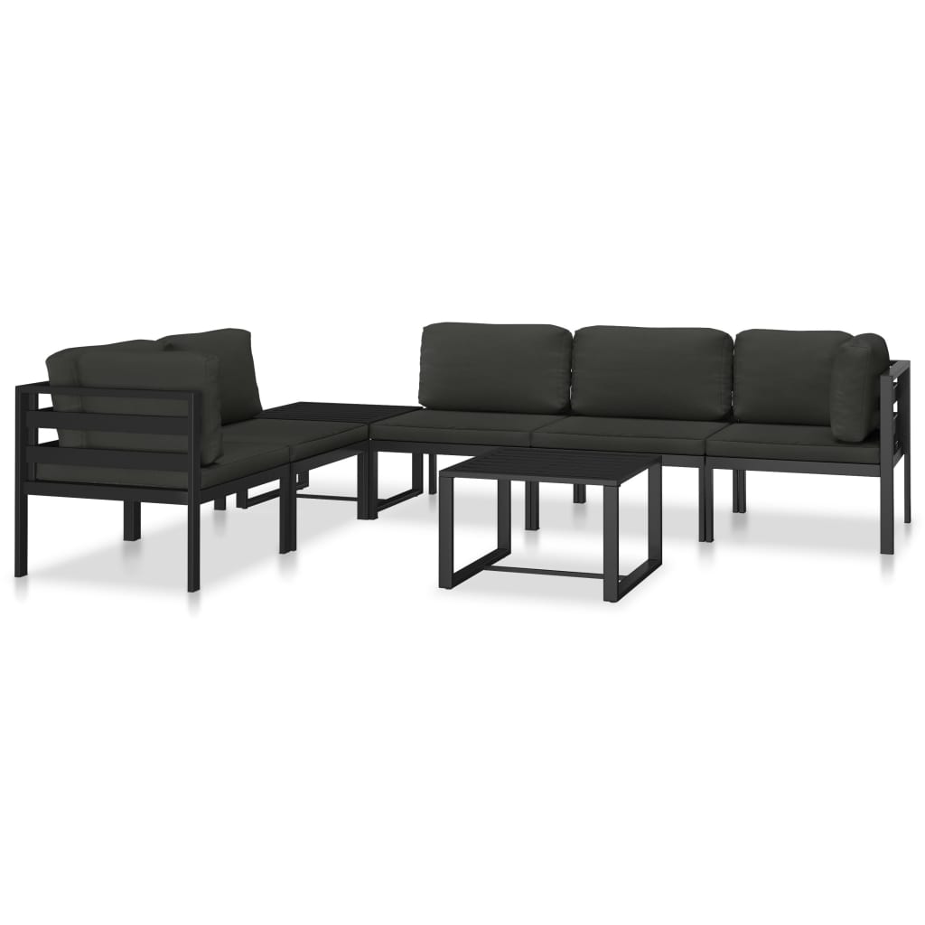 Hoekbank sectioneel 1 st met kussens aluminium antracietkleurig is nu te koop bij PeponiXL, paradijselijk wonen!