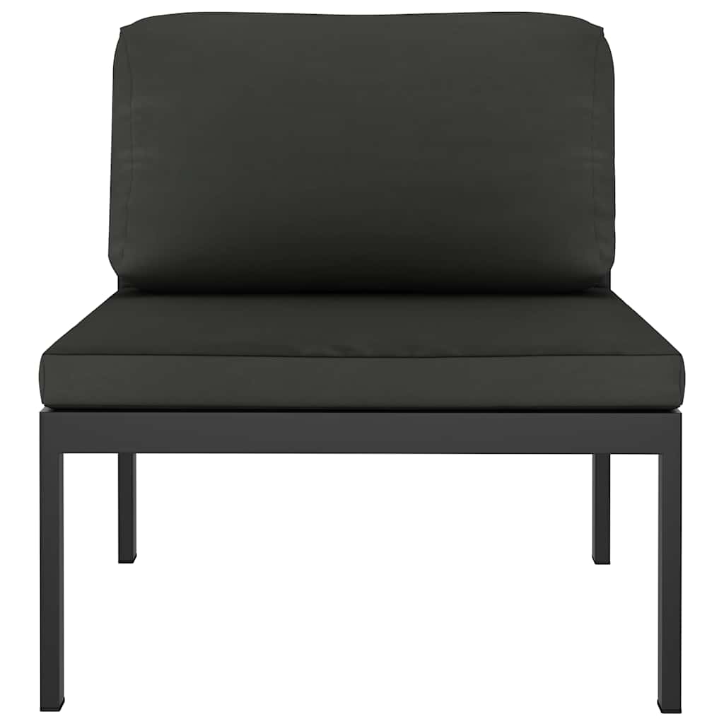 Middenbank sectioneel met kussens aluminium antracietkleurig is nu te koop bij PeponiXL, paradijselijk wonen!