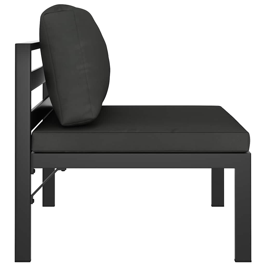 Middenbank sectioneel met kussens aluminium antracietkleurig is nu te koop bij PeponiXL, paradijselijk wonen!