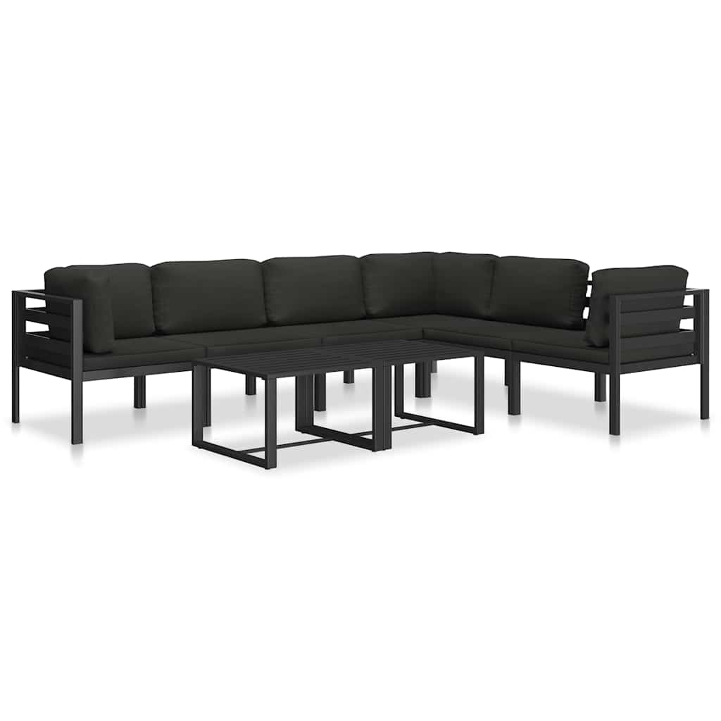 Middenbank sectioneel met kussens aluminium antracietkleurig is nu te koop bij PeponiXL, paradijselijk wonen!