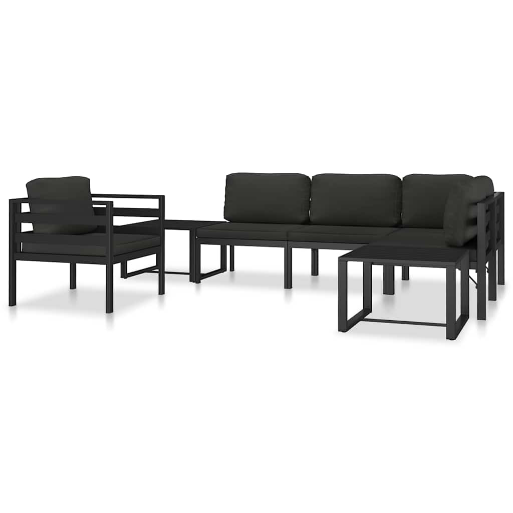 Middenbank sectioneel met kussens aluminium antracietkleurig is nu te koop bij PeponiXL, paradijselijk wonen!