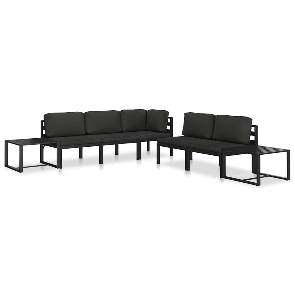 Middenbank sectioneel met kussens aluminium antracietkleurig is nu te koop bij PeponiXL, paradijselijk wonen!