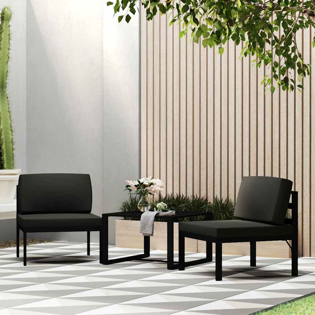 Middenbank sectioneel met kussens aluminium antracietkleurig is nu te koop bij PeponiXL, paradijselijk wonen!