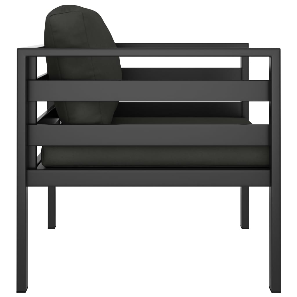 Eenzitsbank met kussens aluminium antracietkleurig is nu te koop bij PeponiXL, paradijselijk wonen!