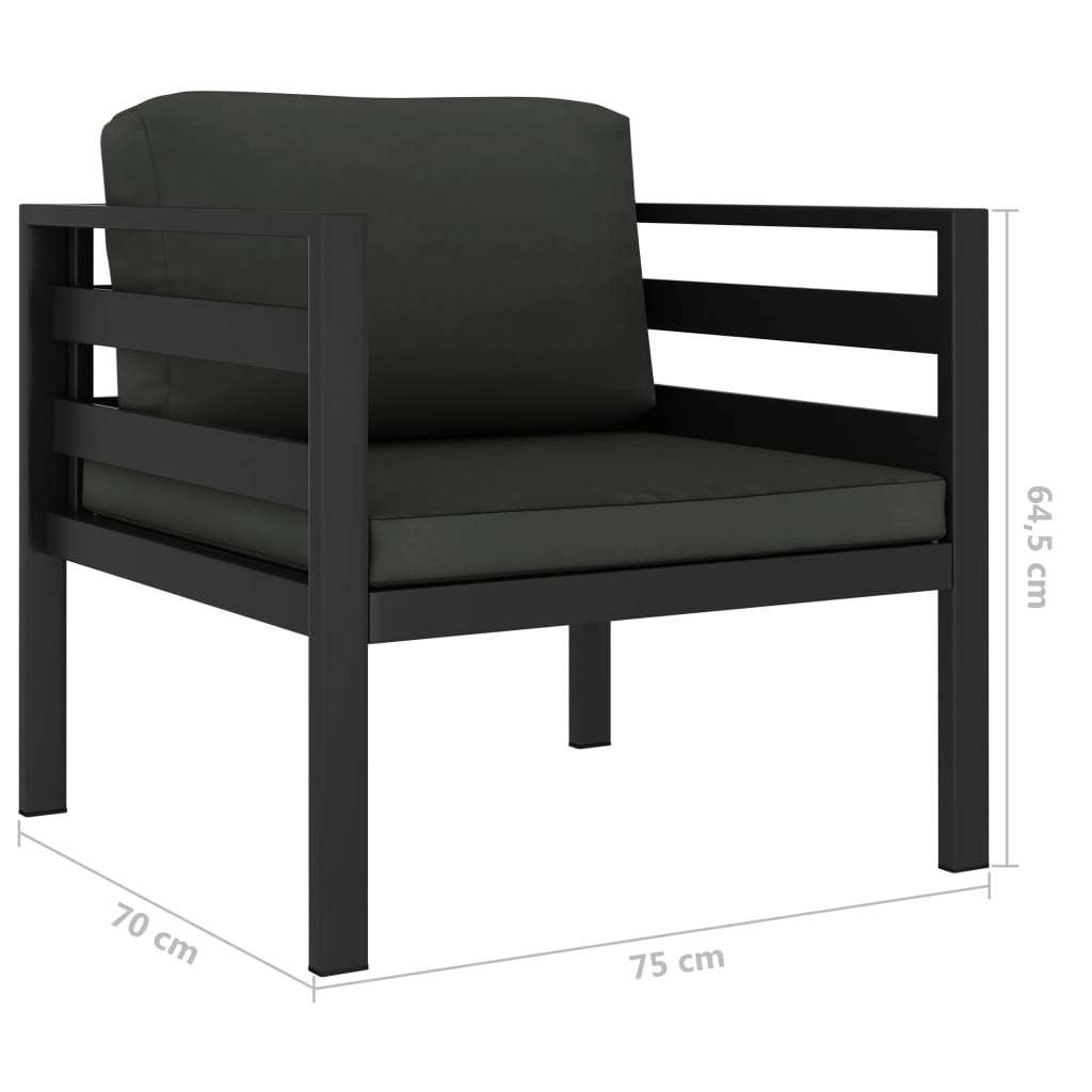 Eenzitsbank met kussens aluminium antracietkleurig is nu te koop bij PeponiXL, paradijselijk wonen!