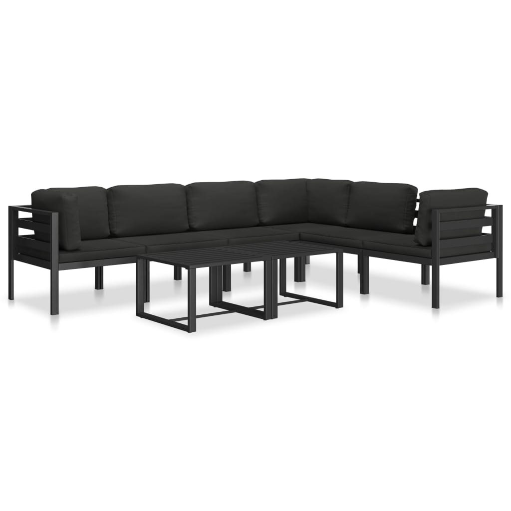 Eenzitsbank met kussens aluminium antracietkleurig is nu te koop bij PeponiXL, paradijselijk wonen!