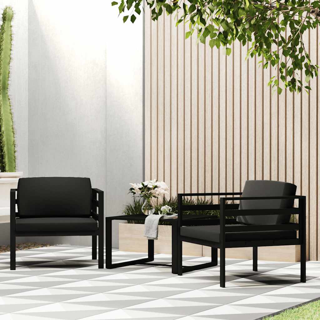 Eenzitsbank met kussens aluminium antracietkleurig is nu te koop bij PeponiXL, paradijselijk wonen!