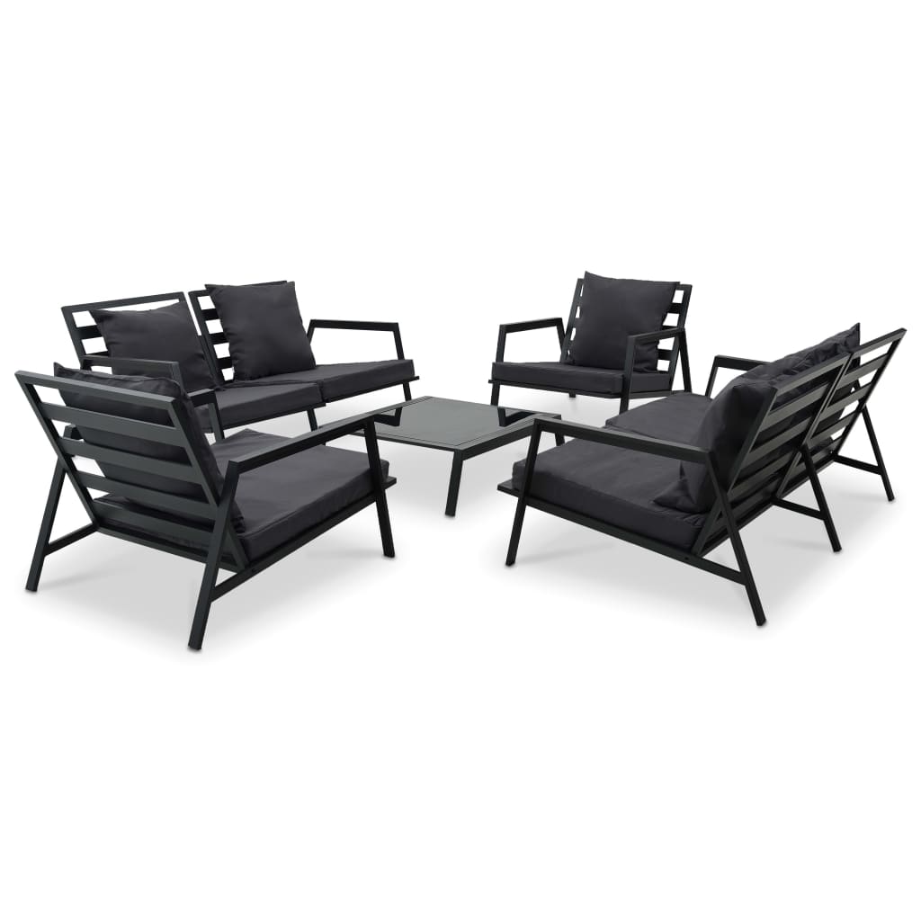5-delige Loungeset met kussens aluminium donkergrijs is nu te koop bij PeponiXL, paradijselijk wonen!