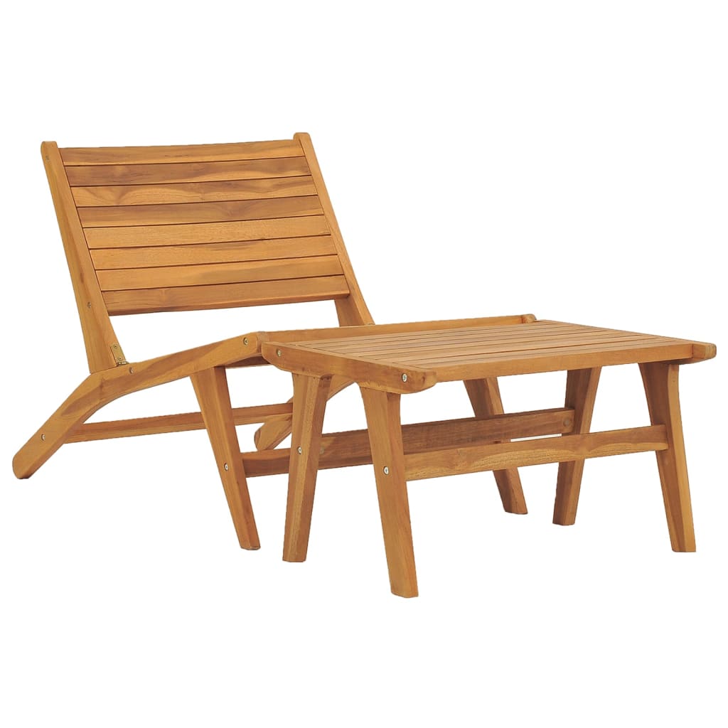 Tuinstoel met voetensteun massief teakhout is nu te koop bij PeponiXL, paradijselijk wonen!
