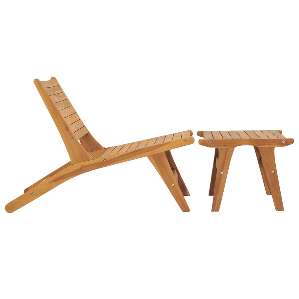 Tuinstoel met voetensteun massief teakhout is nu te koop bij PeponiXL, paradijselijk wonen!