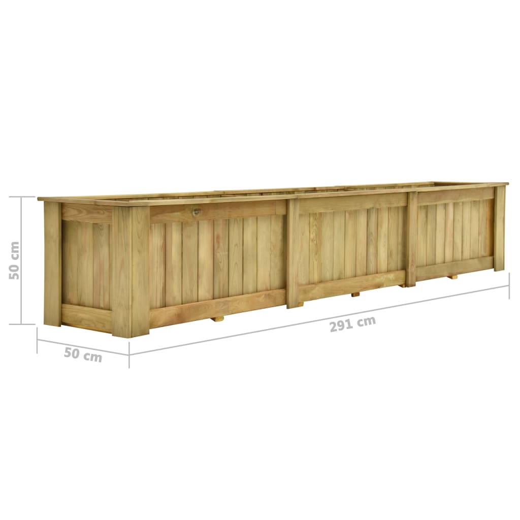 Plantenbak verhoogd 291x50x50 cm geïmpregneerd grenenhout is nu te koop bij PeponiXL, paradijselijk wonen!