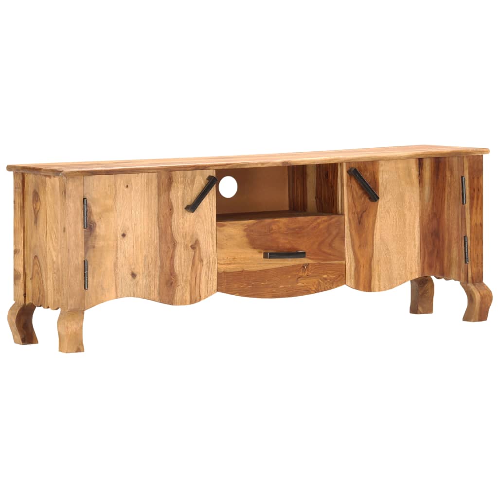 Tv-meubel 115x30x42 cm massief acaciahout is nu te koop bij PeponiXL, paradijselijk wonen!