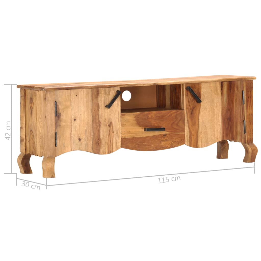 Tv-meubel 115x30x42 cm massief acaciahout is nu te koop bij PeponiXL, paradijselijk wonen!
