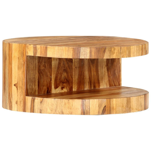 Salontafel rond 65x30 cm massief acaciahout is nu te koop bij PeponiXL, paradijselijk wonen!