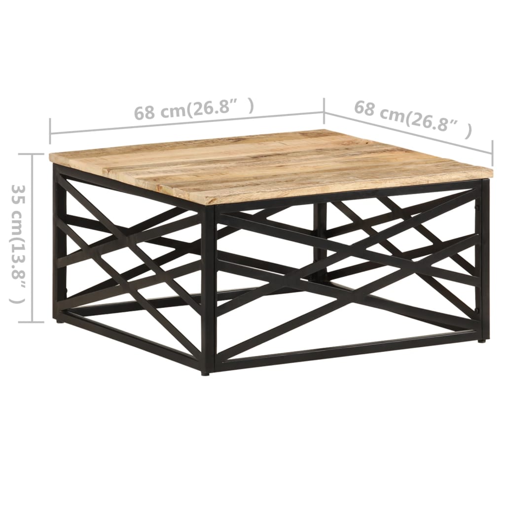 Salontafel 68x68x35 cm massief mangohout is nu te koop bij PeponiXL, paradijselijk wonen!