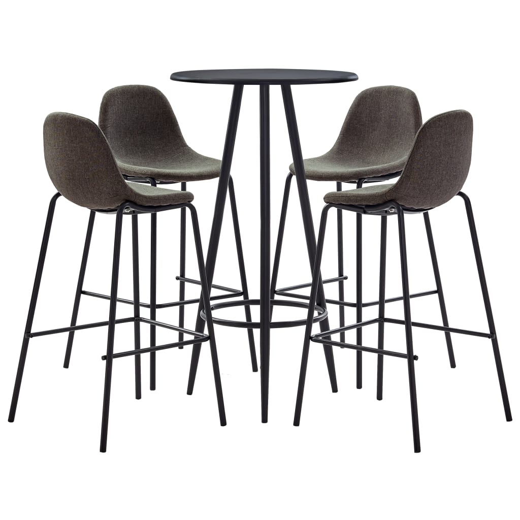 5-delige Barset stof donkergrijs is nu te koop bij PeponiXL, paradijselijk wonen!